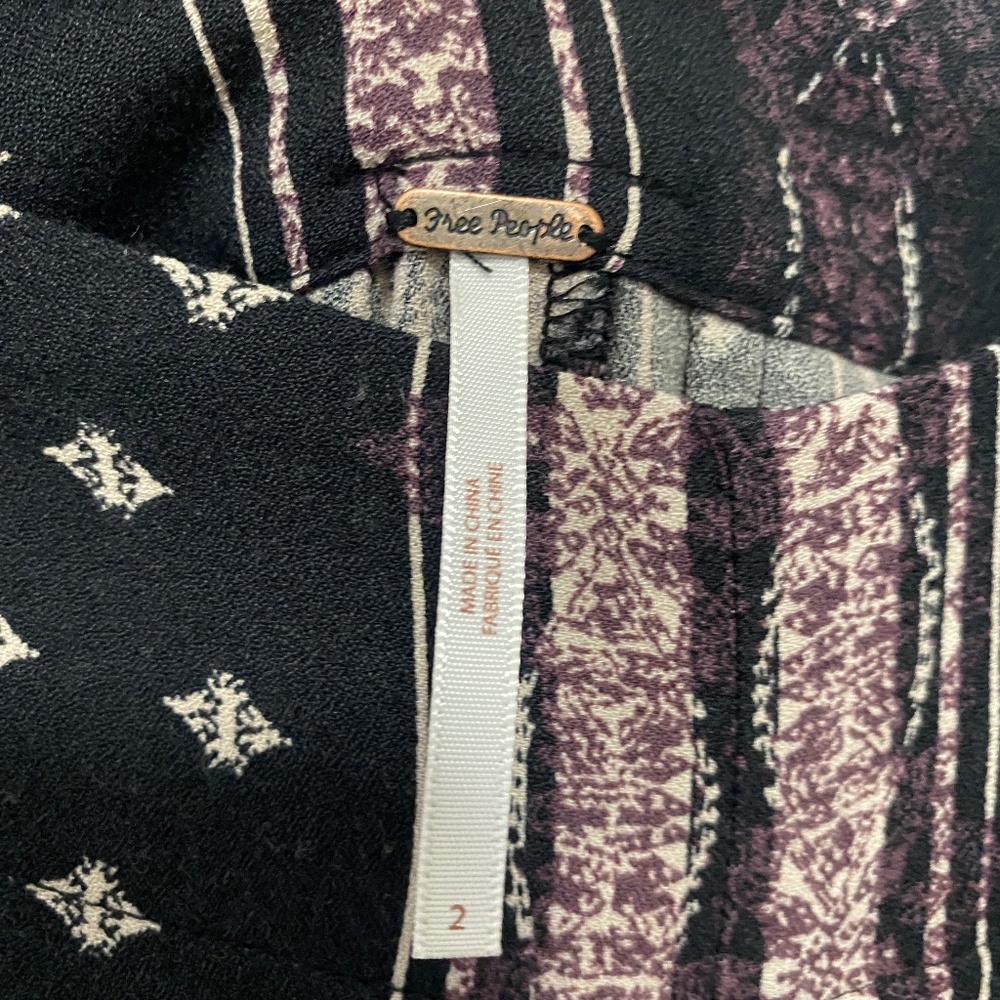 Free People Bell Bottom Boho Pattern Pants